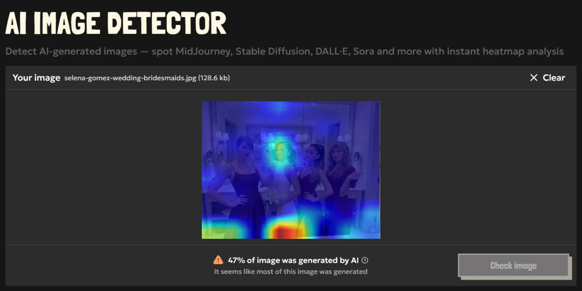 AI-generated image from Selena Gomez wedding