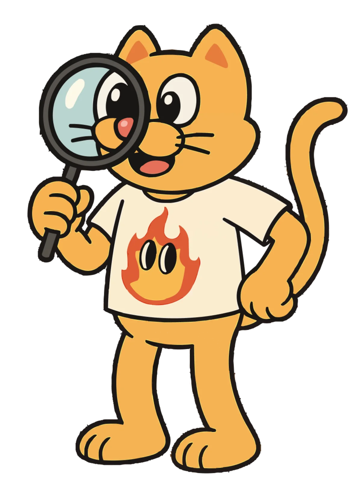 Cat with magnifying glass