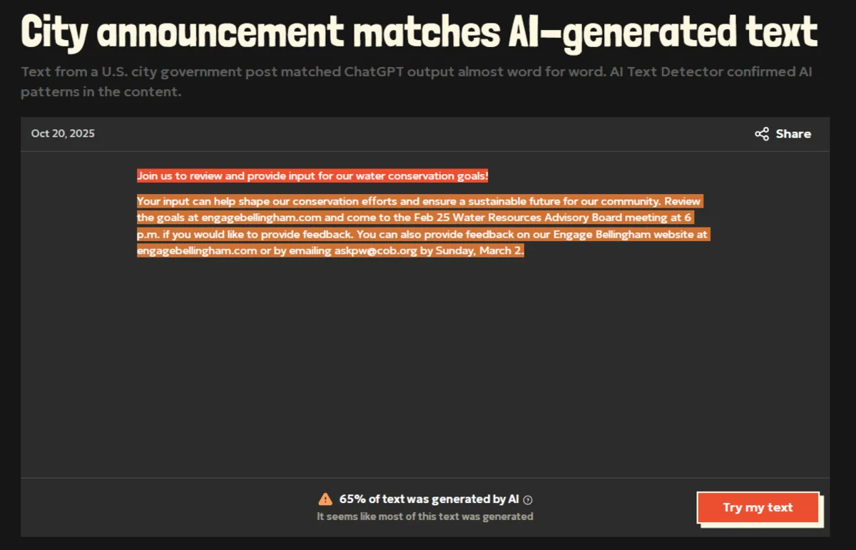 AI-generated text detection